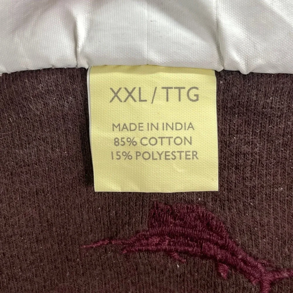 Tommy‎ Bahama Quarter Zip Pullover Mens XXL Burgundy Reversible Cotton Sweater